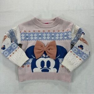 Disney Junior Minnie Mouse Holiday Winter Sweater Sz 4T
